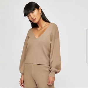 Dynamite Luca Sweater | Taupe / Brown | Size Small